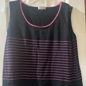 Tahari (Arthur S Levine) Black Silk Blend Sleeveless Top